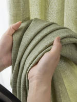 Cortinas De Matcha Verde Japonés Para Primavera Y Verano Cortinas De Lino Transparentes Cortinas Opacas Lujo Para Dormitorios Estilo Moderno 100% Poliéster Sin Funda - details 10