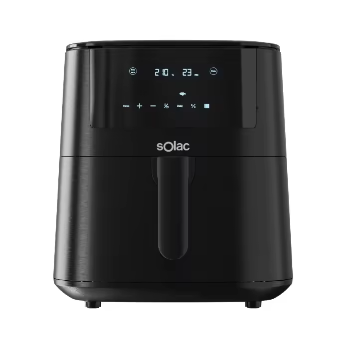 Solac - Freidora sin Aceite Airfryer 7 Litros  11 menús  Air Fryer 40-200º  1.650 Watios  Antiadherente  Apta lavavajillas  Panel control táctil multifunción  Programable Temporizador  Freidora Aire  Color Negro - 1