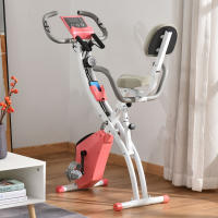 HOMCOM Bicicleta Estática Plegable Regulable en Altura Resistencia Magnética Ajustable Bicicleta de Ejercicio Fitness con Pantalla LCD y Asiento con Respaldo 97x51x115 cm - details 1