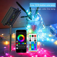 Luces De Navidad Bluetooth Inteligentes RGBIC LED Solar Impermeables Para Exterior Decoración De Año Nuevo Lámpara Fae Tirada 8M 12M - details 6