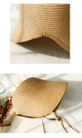 Sombrero De Paja Elegante Para Mujer FS Con Lazo Protección Solar Gran Alas Anchas Sombrero De Playa Estilo Cloche Fedora Chapeau Femme Para Fiestas - details 5