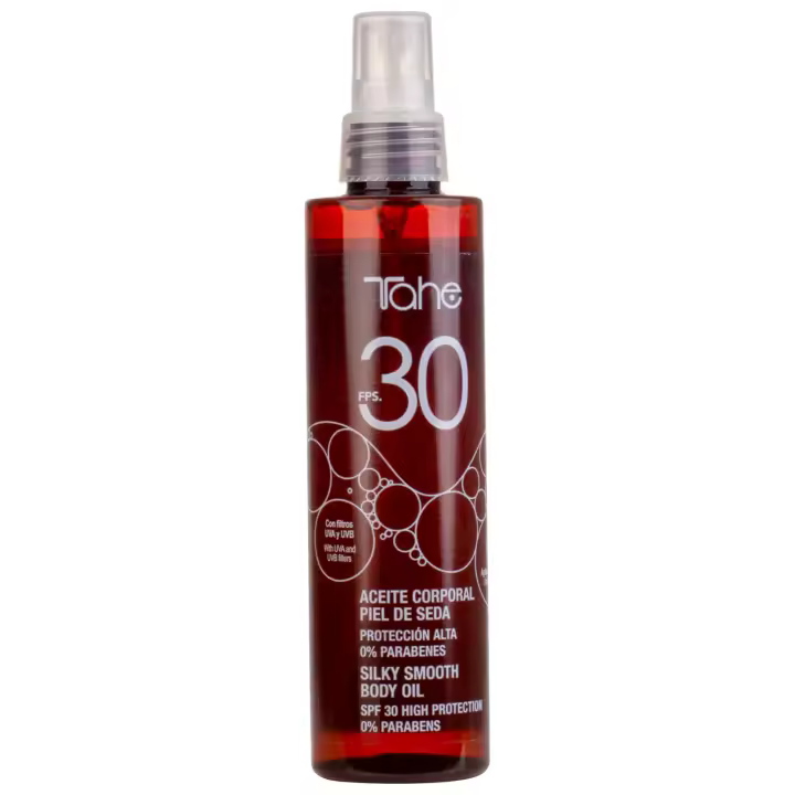Tahe Sun Protect Aceite corporal seco piel de seda con FPS 30, 200 ml - 1