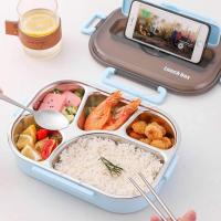 Caja de Almuerzo de Acero Inoxidable Aislada Térmica Portátil, Adecuada para Trabajadores de Oficina, Estudiantes Contenedor de Comida para Calentamiento en Microondas - details 10