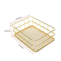 Cesta De Almacenamiento De Tamaño S/L En Oro De Hierro Con Malla Multifuncional Organizador De Escritorio Para Suministros De Paja Para El Hogar - details 7