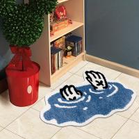 Alfombra de terciopelo moderna y creativa de forma irregular, alfombra interior antideslizante solo lavado a mano, alfombra que no se desprende - details 3