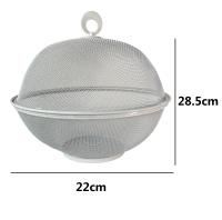 - Frutero de Mesa Rejilla con Tapa Metal Redondo Para Conservar Frutas Frescas 28.5 x 22 cm - details 0