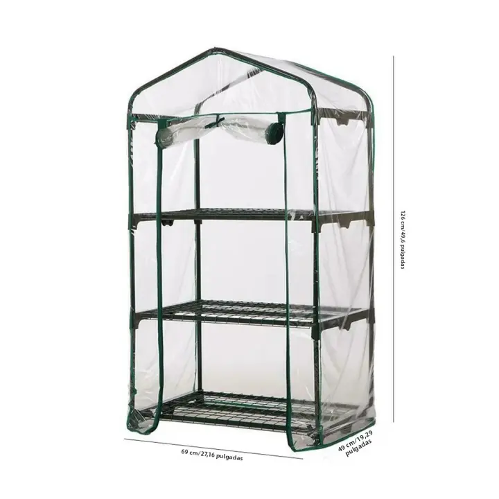 Cubierta De Invernadero Verde 100% Impermeable Para Mini Jardín Plantas Calentamiento Anti-UV Viento Sin Marco Color Verde - 1