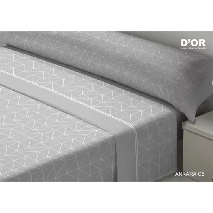 D'Or - Juego de Sábanas D'Or ANKARA Gris Cama de 160 Franela - 1