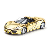 Coche De Acción Retroalimentado 1:32 En Aleación De Metal Dorado Modelo De Coche Juguetes Para Niños Con Puertas Abatibles Vehículo De Simulación Regalos Para Edades 4-14+ - details 1