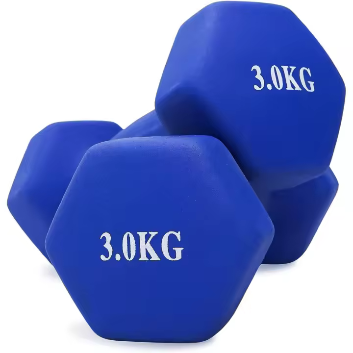 STARLEY-Juego de 2 Mancuernas Antideslizantes de Neopreno, Disponibles de 1kg a 5kg con Diseño Hexagonal Anti-Rodadura, Ergonómicas, Pesas para Entrenamiento de Fuerza y Fitness, Gimnasio en Casa - 1