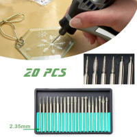 Juego De 20 Piezas De Brocas De Diamante Para Grabado Y Pulido De Vidrio Piedra Jade Con Rosca De 2.35/3mm Punto Agujas Herramienta Rotatoria - details 5