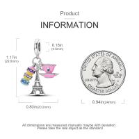 Encanto De Herramienta De Cogote En Forma De Corazón Y Botella De Perfume En Color Rosa De Plata De Ley 925 Para Pulsera De Encantos DIY Joyería - details 10