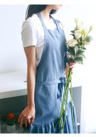 Delantal De Cocina De Algodón Y Lino Nórdico Mermaid Fairy Para Mujer Con Estampado De Flor Adecuado Para Peluquería Y Tienda De Ropa - details 6
