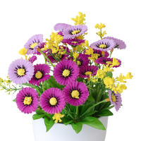 Maceta De Fleurocopia De Crisantemo Decorativa Para Escritorio Planta Falsa Permanente De Plástico Para Balcón O Terraza - details 4