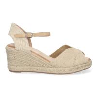 PuntoSalao Sandalias de cuña en yute pala abierta color beige mujer JNS-5P99 - details 1