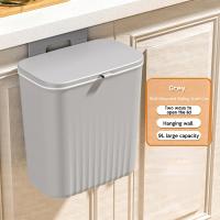 Cesta De Basura Inteligente Montada En La Pared 9L Para Cocina Y Baño Ecológica De Plástico Con Cubierta Rodante Accesorios De Cocina - details 7