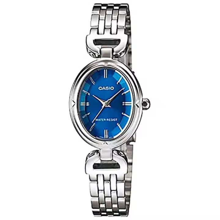 Casio Ltp-1374d-2adf Reloj De Pulsera Analógico Para Mujer. Esfera Azul. Cristal Biselado. - 1