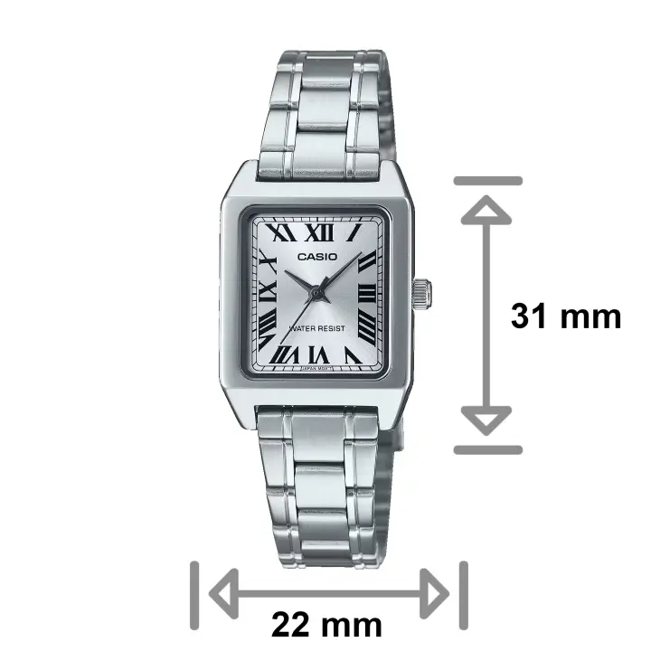 Reloj Casio LTP-B150D-7BEF Analógico Rectangular Plateado para Mujer. - 1