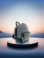Mochila Mini Jiomay De Moda Para Mujer Lujo Diseñadora Ligera Cuero Sintético Con Decoración De Diamantes Cierre De Cremallera - details 10