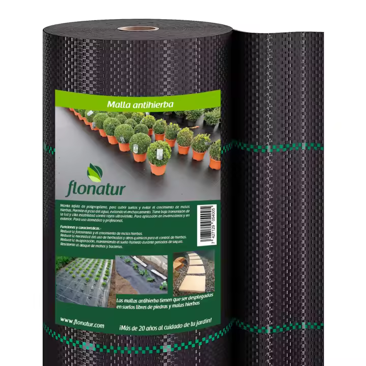 Flonatur Malla antihierba 105 gr. para el control de las malas hierbas. Impide el crecimiento de las plantas, resistente a la intemperie, al desgarre y al ataque de plagas, mohos y bacterias. - 1