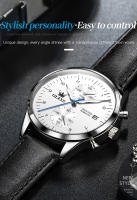 Reloj De Negocios Para Hombre OLEVS 2880 Con Correa De Cuero Resistente Al Agua Cronógrafo Reloj De Pulsera Con Fecha Y Luz - details 7