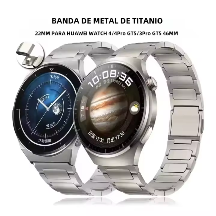 Correa De Titanio Magnética 22mm Para Huawei Watch GT5/4Pro 46mm Amazfit Balance GTR 4/3/2 Compatible Con Huawei GT3 pro GT5 pro - 1