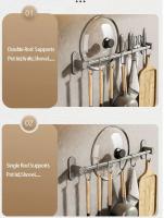 Organizador De Cocina Colgadores Para Utensilios De Cocina Soporte Para Cuchillos Y Tablas De Cortar Almacenamiento De Cubiertas De Cuchara Accesorios De No Perforar Metal - details 1