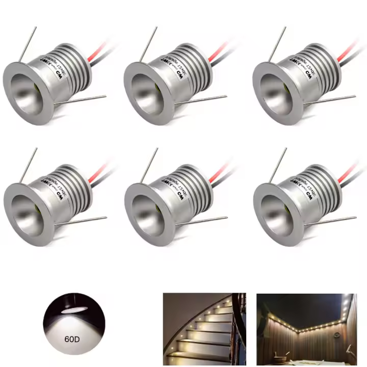 Mini LED 12V Luz De Punto Para Techo Armario Plata Para Fiesta En Dormitorio KTV DJ DIY Escaleras Spot Lights Ajustable En Brillo - 1