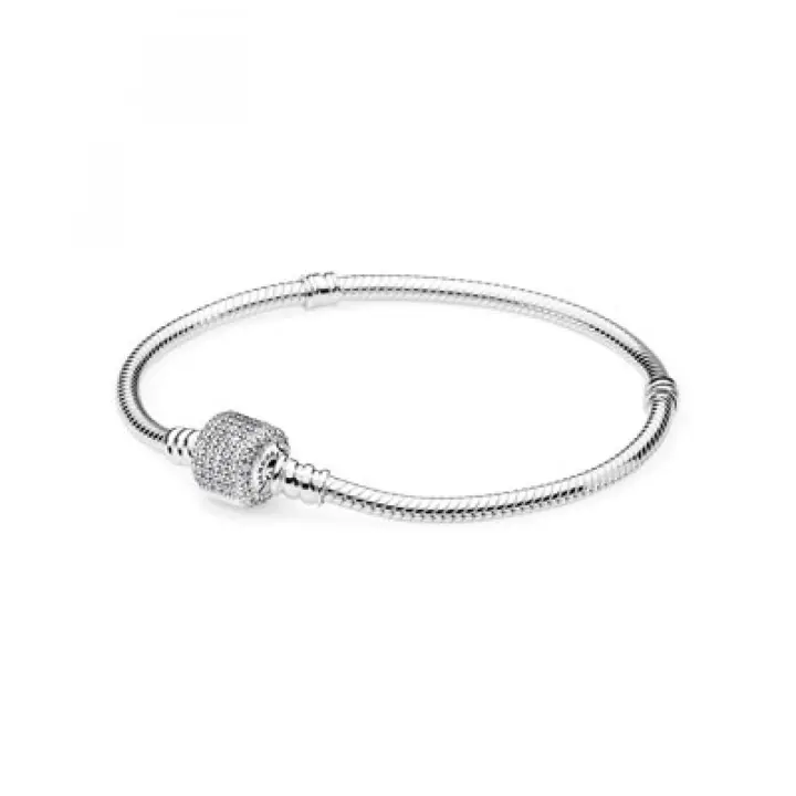Pulsera Pandora 590723CZ-19 Mujer  Plata  Moments Cierre de Firma - 1