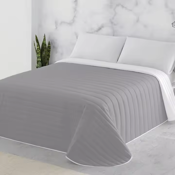 NATURALS - Colcha Bouti Lisa Bicolor - Reversible - Primavera Verano - Acolchado Fino - Microfibra Extrasuave - Cama 90/105 135/150 - Cubre Cama Multiusos - 1