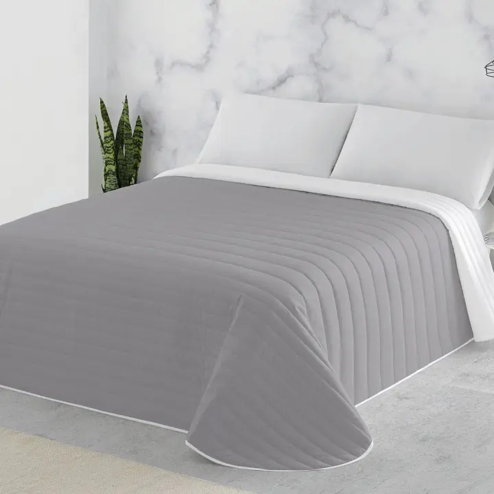 NATURALS - Colcha Bouti Lisa Bicolor - Reversible - Primavera Verano - Acolchado Fino - Microfibra Extrasuave - Cama 90/105 135/150 - Cubre Cama Multiusos - 1