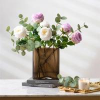 Rosa Artificial De Látex Realista Para Boda Y Decoración Del Hogar Tamaño 17.7 Pulgadas Color Blanco Peonía Falsa Para Decoración De Mesa Y Jardín - details 0