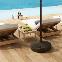 Outsunny Base para Sombrilla Redonda Soporte para Parasol Pie para Sombrilla Rellenable con Agua 23L o Arena 28kg para Jardín Terraza Marrón - details 3