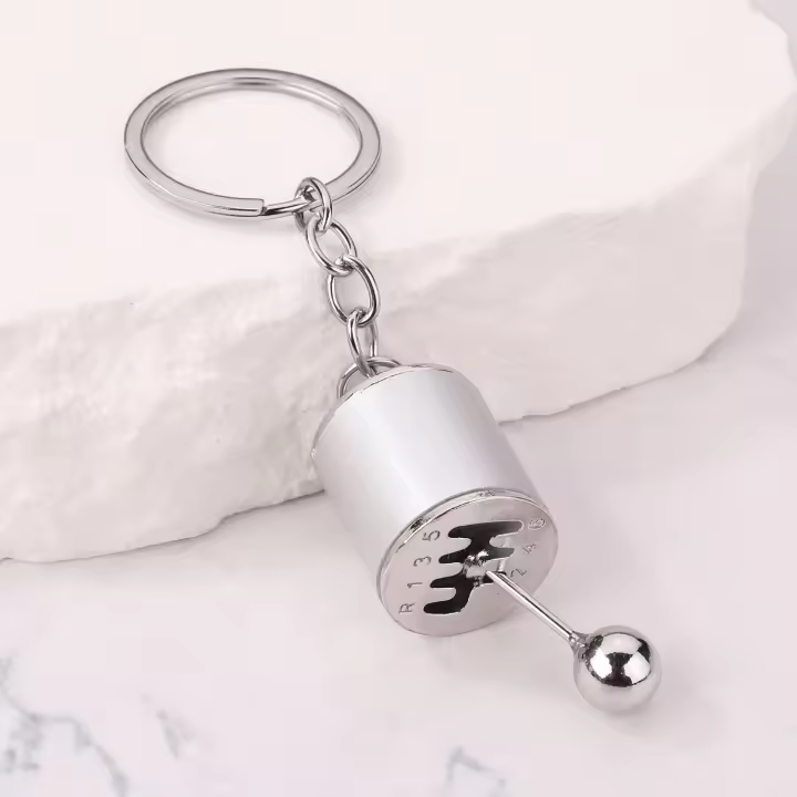 LLavero de transmisión, llavero de cambio de transmisión manual de seis velocidades, piezas de automóviles juguete fidget creativo-plata - 1