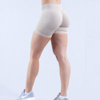 Shorts De Yoga Sin Costuras 4.5" Para Mujer Con Efecto Scrunch Y Levantamiento De Glúteos Pantalones De Gimnasio Para Correr Tejidos De Nylon Y Spandex Tallas XS a XL - details 24