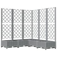 vidaXL Jardinera con enrejado PP oscuro 120x120x121,5 cm Color Gris oscuro,  Marrón,  Negro y mas - details 2