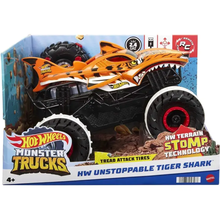 Hot Wheels Monster Trucks Radio Control Coche de juguete teledirigido (Mattel HGV87) - 1