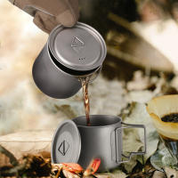 Juego De Cocina Ultraligero De Titanio Tomshoo 3 PCS Con Olla De 750ml Taza De Agua De 450ml Y Cuchara Plegable Para Camping Y Excursiones Al Aire Libre - details 11