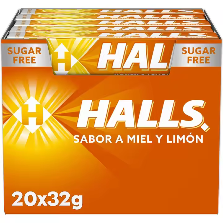 Halls Eucalipto,limon y miel,extra fuerte , sandia,citrus mix   Caramelo duro Caja con 20 Sticks de 32 g -Halls Fresa -  - Caja con 20 Sticks de 32 g - 1