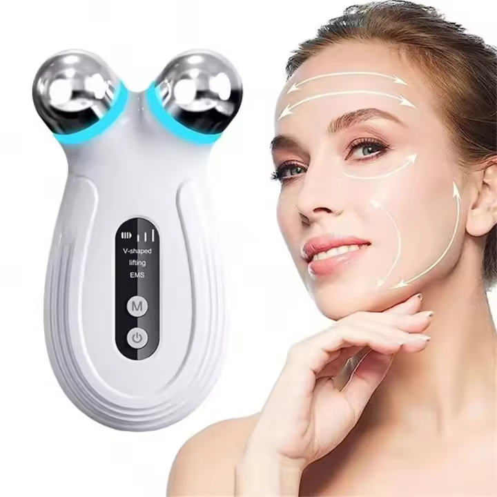 Masajeador Facial EMS Rollo V-Lifting Máquina De Rejuvenecimiento De Piel Antiarrugas Dispositivo De Belleza Recargable - 1