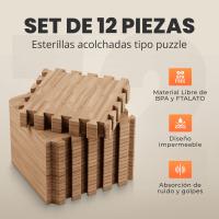 RELAXTY Piezas Madera Baldosas de Alfombra 30×30 cm – Suelo Modular de Madera Gruesa Antideslizante, Lavable para Dormitorio, Gimnasio, Bebés Sala o Oficina - details 4