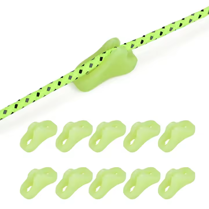 10PCS GLOW in the DARK Guyline Runners Accesorios De Tenda Para Camping Y Caravana Correa De Viento Con Hebilla De Fijación En Nylon - 1