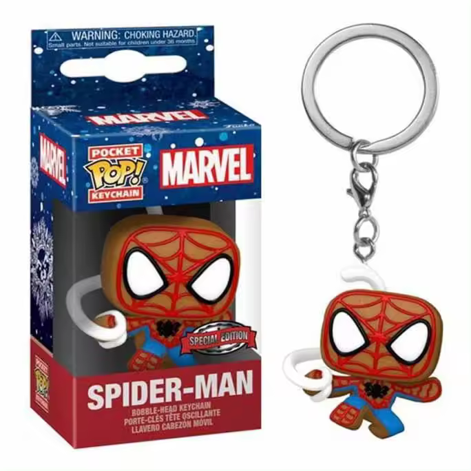 Funko Pop! Llavero Marvel, Spider-Man Holiday - 1