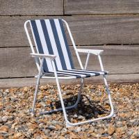 Silla de Playa Plegable de Metal - Camping al Aire Libre de la Comida campestre Butaca con Asiento de Lona - details 4