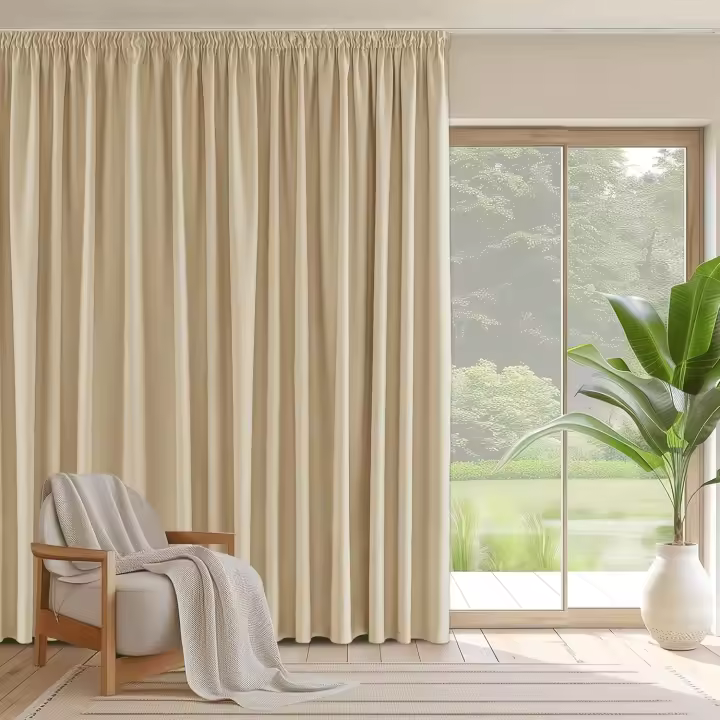 Cortinas Aislantes Termicas Cortinas Dormitorio Opacas Cortinas Salon para Riel Cortinas Ventanas Grandes Blackout Curtains Cortinas 3 Metros, 1 Pieza, 300x260 CM, Beige Oscuro - 1