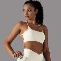 Top Deportivo Para Mujer Sexy Cruzado En Yoga Gimnasio Entrenamiento Correr Estirable Fitness Tank Top Transpirable Nylon - details 10