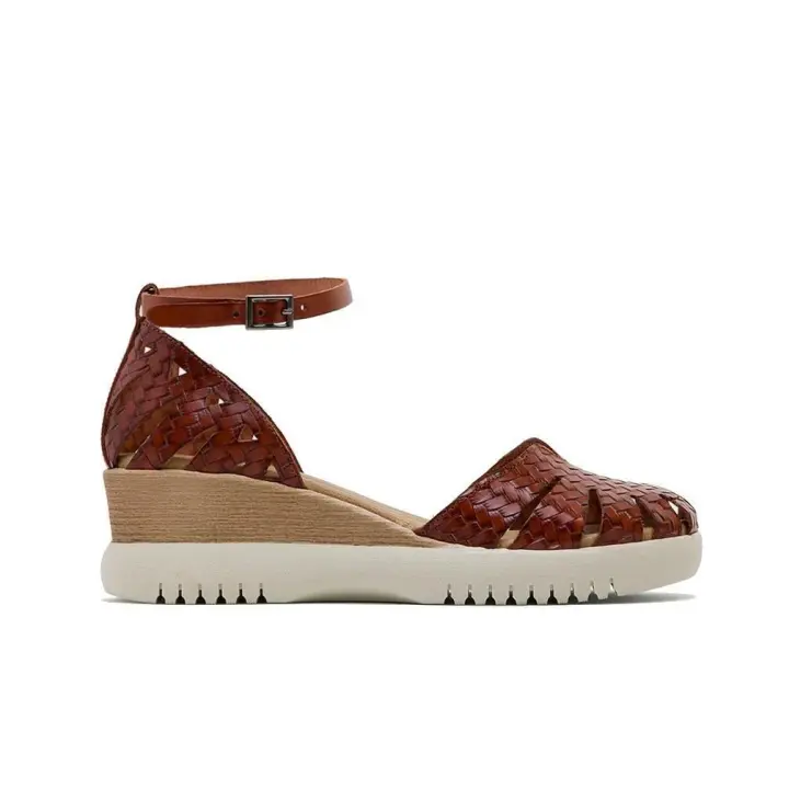 Porronet 3024 Sandalias con cuña Edna para mujer en marrón de piel - 1