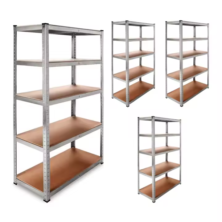DASCK - Pack de 4 Estanterías Galvanizadas de 5 Baldas, 180x90x40 cm - 1
