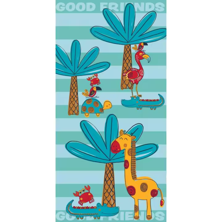 Toalla Playa Piscina Palmeras 70x140cm de microfibra para niños y adultos - 1