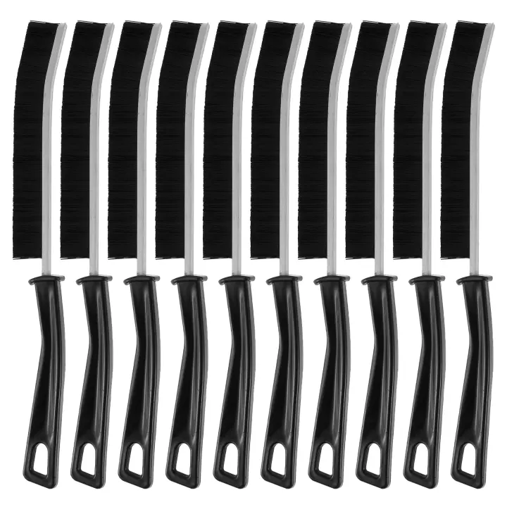Cepillo De Limpieza Para Espacios Estrechos 10Pcs Cepillo De Níquel Con Cerdas Duraderas Para Limpieza De Ventanas Puertas Rallures De Ducha Y Salas De Baño - 1
